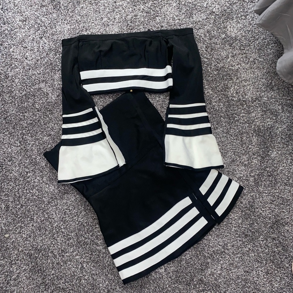 Black & White 2 Piece Skirt Set